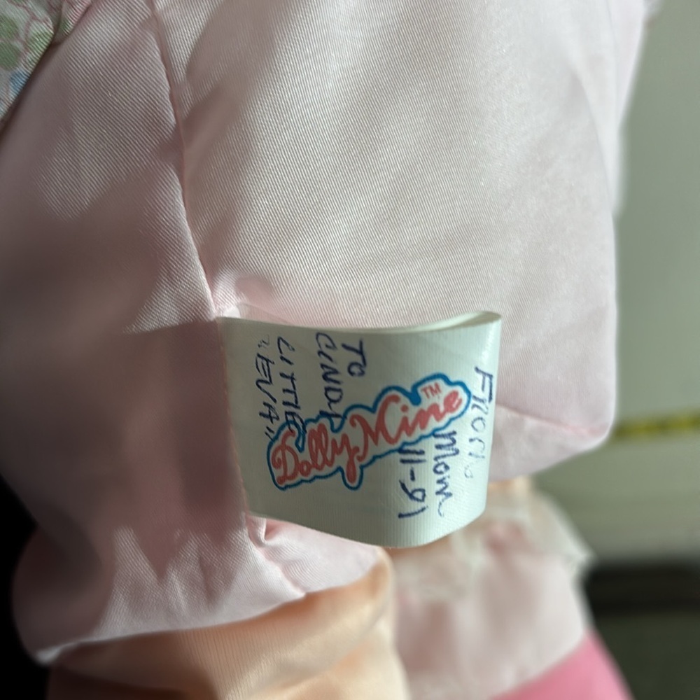 Vintage 1987 Dolly Mine Floral Rag Doll with Pink Outfit - Picture 6 of 6